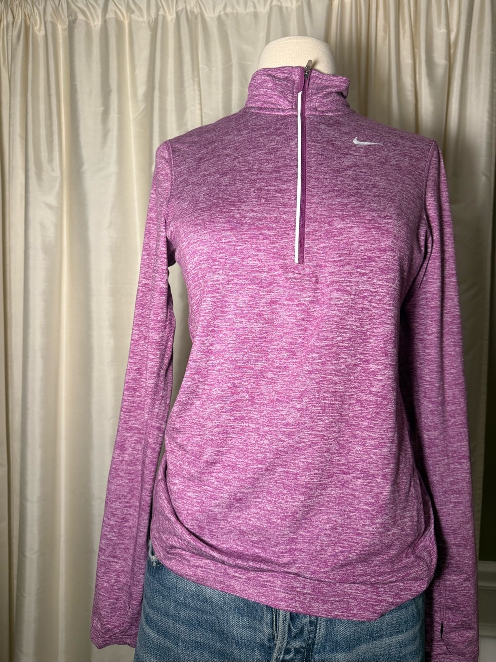 Nike Women's Purple Heather 1/4 Zip Performance Pullover